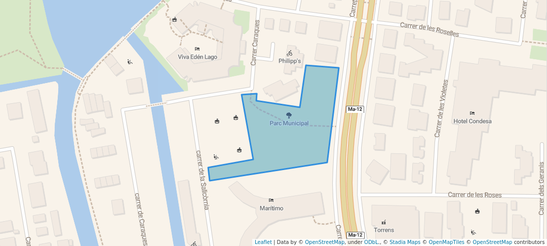 walking in Parc Municipal map in Alcúdia