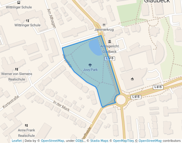 walking in Jovy Park map in Gladbeck