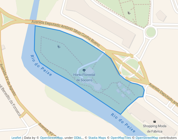 walking in Horto Florestal de Socorro map in Socorro