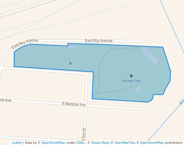 walking in Reiman Park map in Odessa