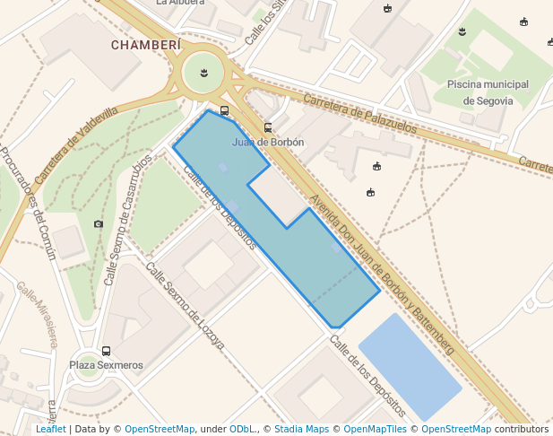 walking in Parque de los Depósitos de Agua map in Segovia