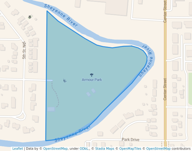 walking in Armour Park map in West Fargo