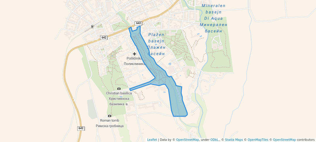walking in Orfeev Dol Park map in Hisarya