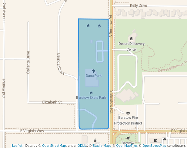 walking in Dana Park map in Barstow