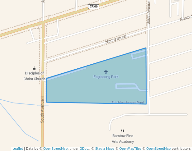 walking in Foglesong Park map in Barstow