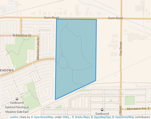 walking in Transcona Bioreserve map in Winnipeg