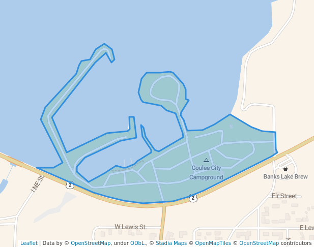 walking in Coulee City Community Park map in Coulee City