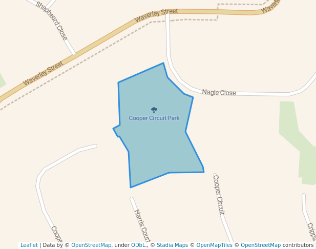 walking in Cooper Circuit Park map in Mount Tarcoola