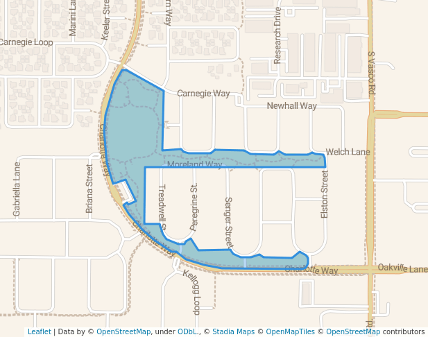 walking in Bruno Canziani Neighborhood Park map in Livermore