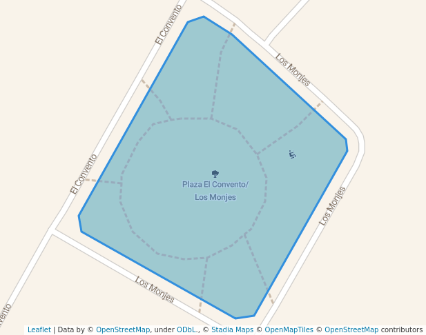 walking in Plaza El Convento/Los Monjes map in Las Condes