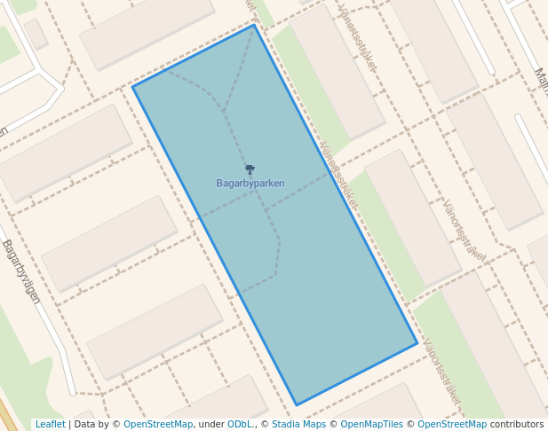 walking in Bagarbyparken map in Sollentuna