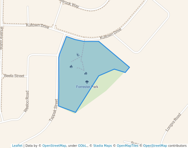 walking in Forrester Park map in Waggrakine