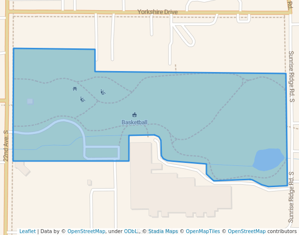 walking in Larson Park & Disc Golf Course map in Brookings