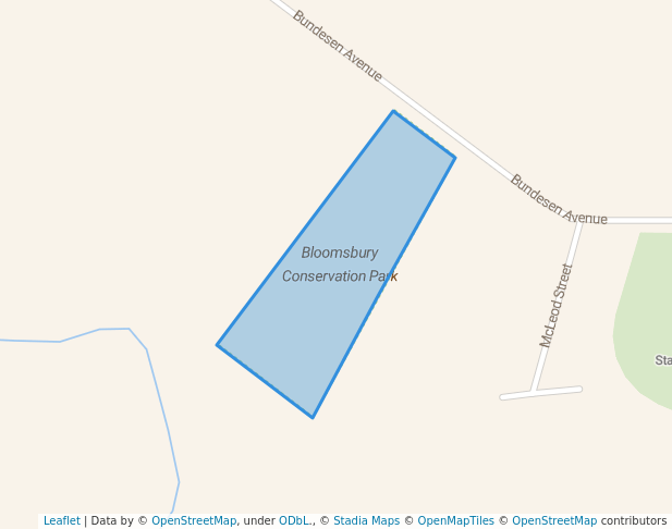 walking in Bloomsbury Conservation Park map in Bloomsbury