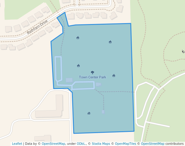 walking in Town Center Park map in Homer Glen