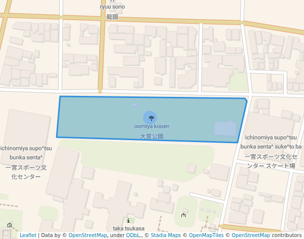 walking in 大宮公園 map in Ichinomiya