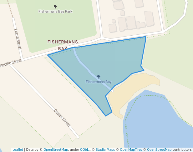 walking in Fishermans Bay map in Fishermans Bay