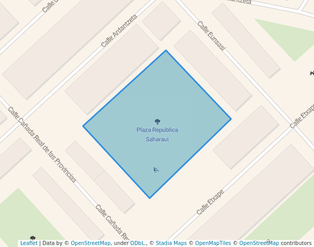 walking in Plaza República Saharaui map in Berriozar