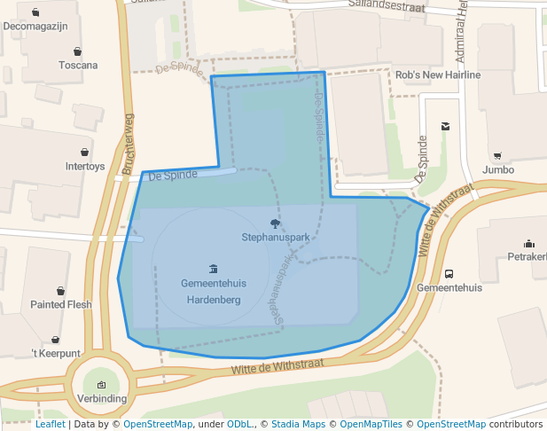 walking in Stephanuspark map in Hardenberg