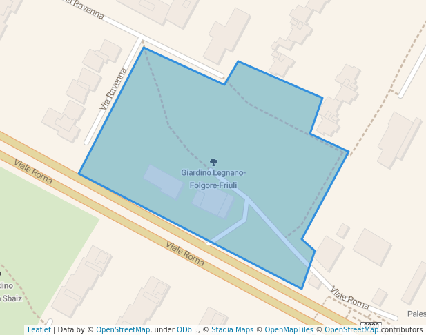 walking in Giardino Legnano-Folgore-Friuli map in Bologna