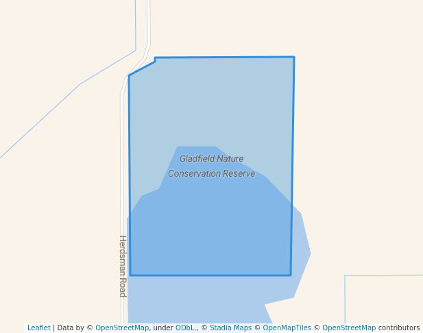 walking in Gladfield Nature Conservation Reserve map in Mincha