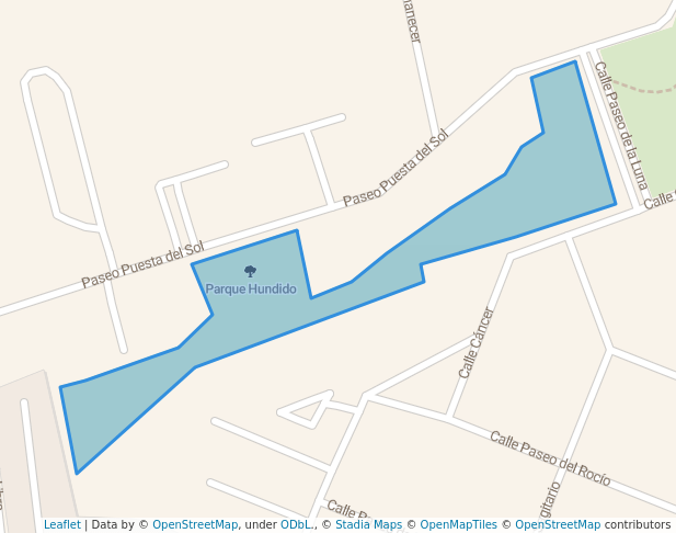 walking in Parque Hundido map in Zapopan