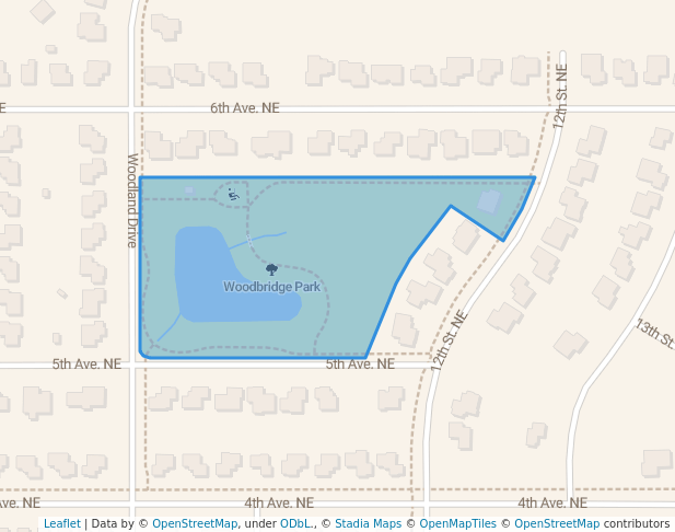walking in Woodbridge Park map in Dilworth
