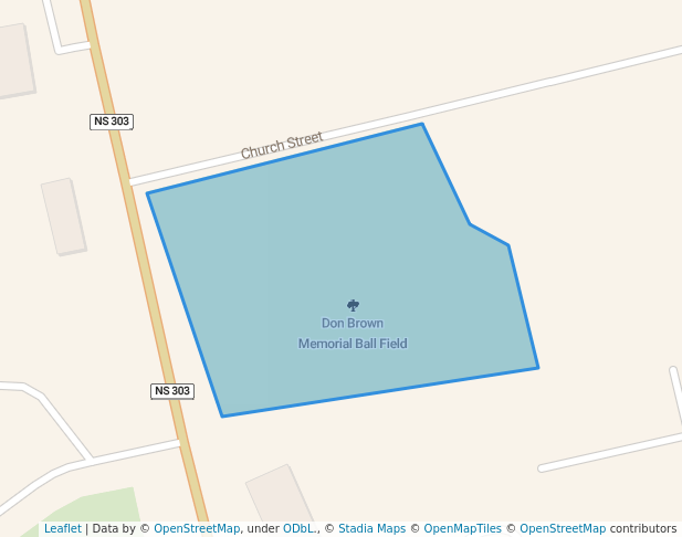 walking in Don Brown Memorial Ball Field map in Digby