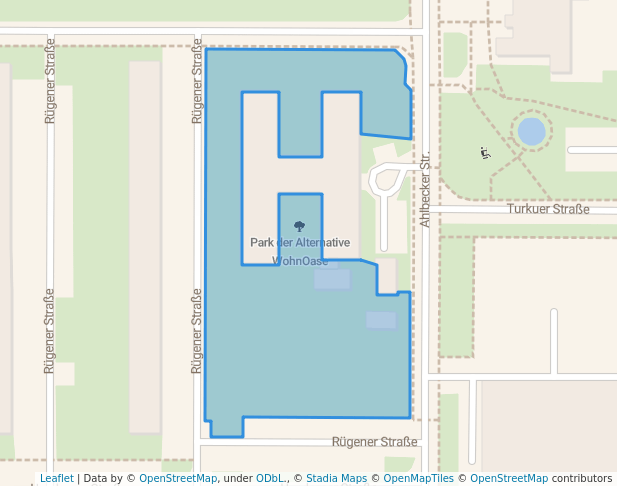 walking in Park der Alternative WohnOase map in Rostock