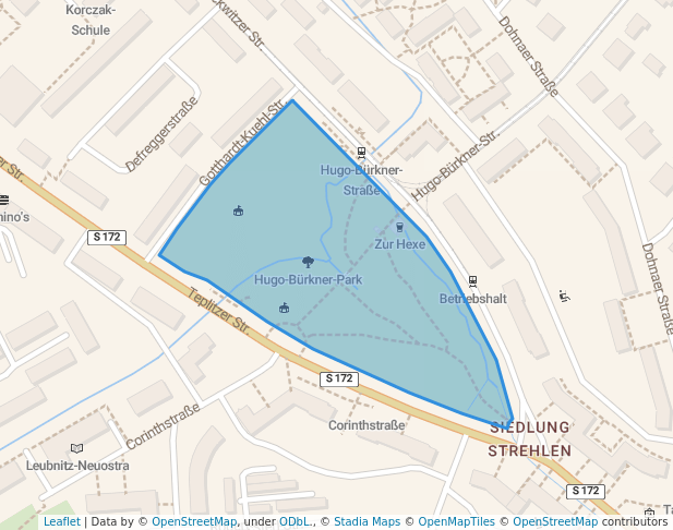 walking in Hugo-Bürkner-Park map in Dresden
