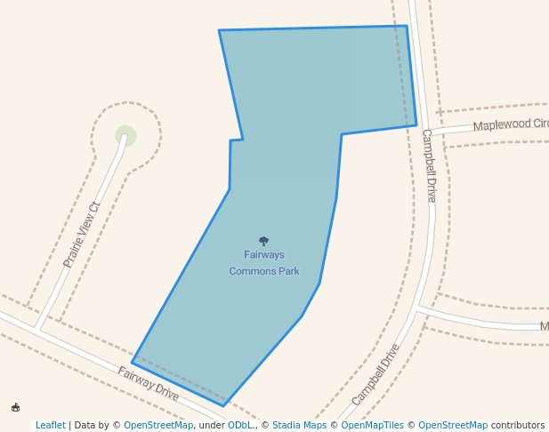 walking in Fairways Commons Park map in Naperville