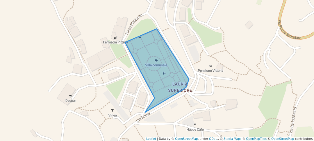 walking in Villa comunale map in Lauria