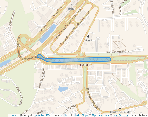 walking in Praça Canal do Imbuí map in Salvador