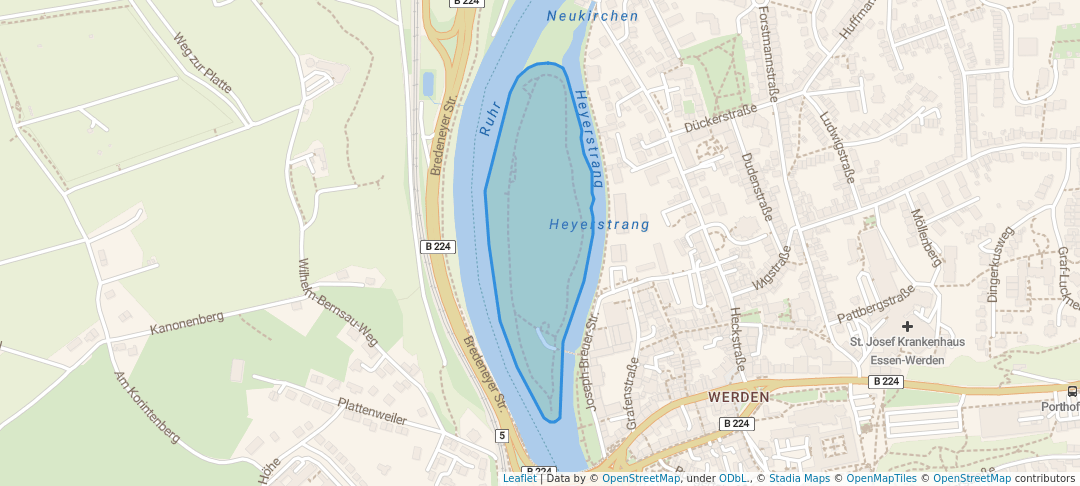 walking in Brehminsel map in Essen