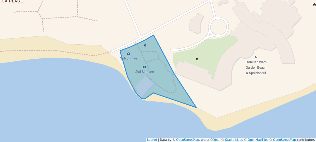 walking in Sidi Sliman Park map in Nabeul‎