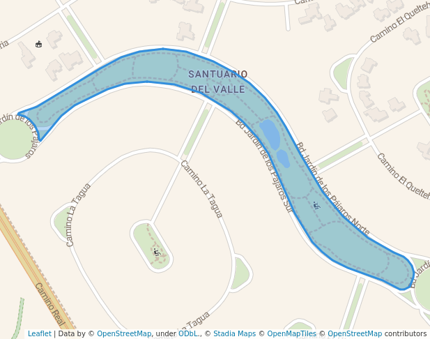 walking in Bandejón Central Boulevard Jardin De Los Pajaros map in Lo Barnechea