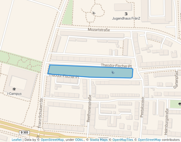 walking in Theodor-Fischer-Platz map in Schweinfurt