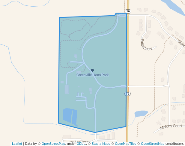 walking in Greenville Lions Park map in Neenah