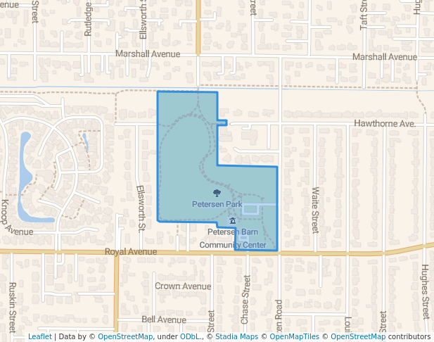 walking in Petersen Park map in Eugene