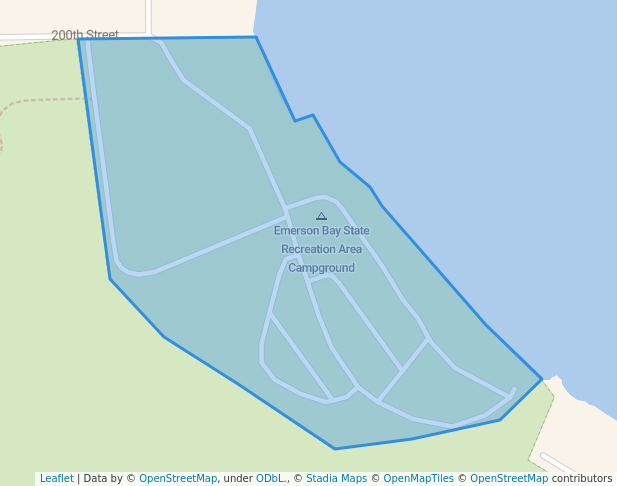 walking in Emerson Bay State Recreation Area map in Milford