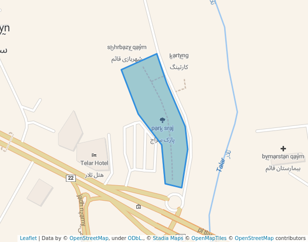 walking in پارک سراج map in Qaem Shahr