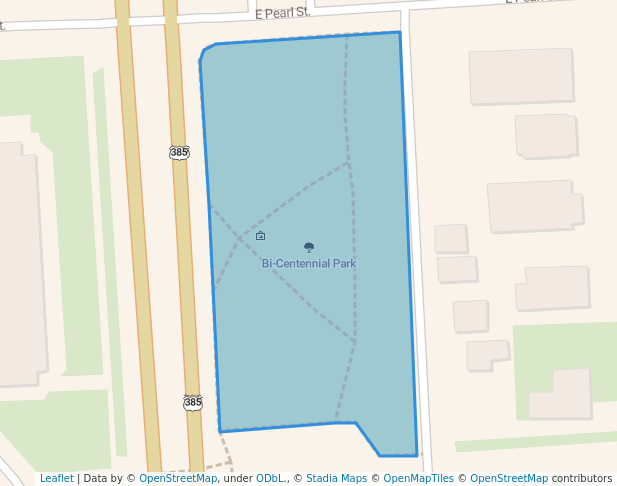 walking in Bi-Centennial Park map in Lamar