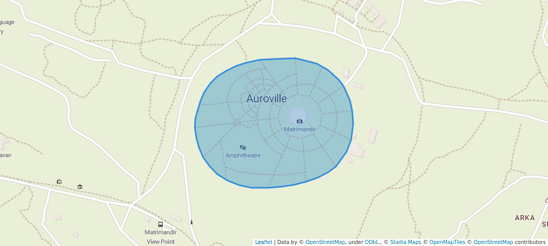 walking in Park of Unity map in Bommayapalayam