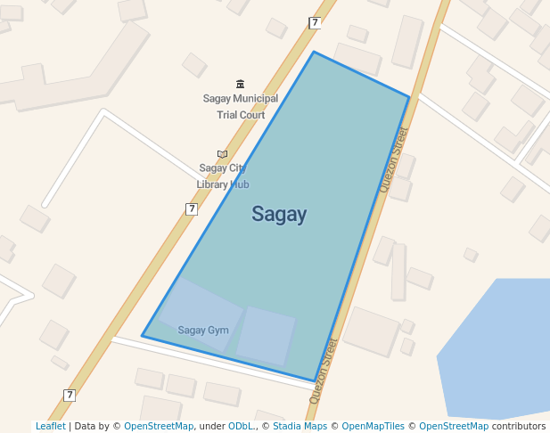 walking in Sagay Public Plaza map in Sagay City