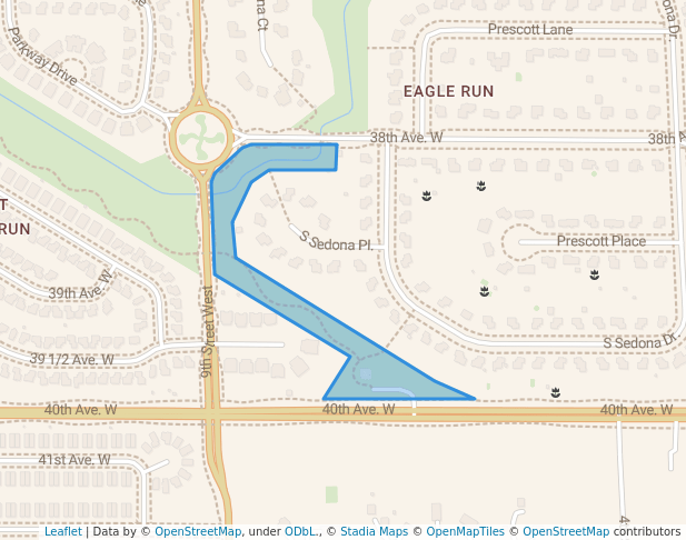 walking in 40th Avenue West Park map in West Fargo
