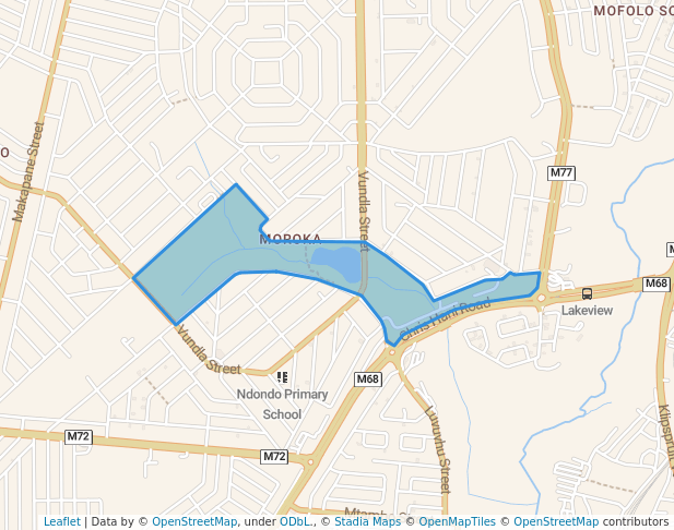 walking in Thokoza Park map in Soweto