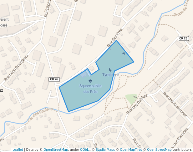 walking in Square public des Prés map in Palaiseau