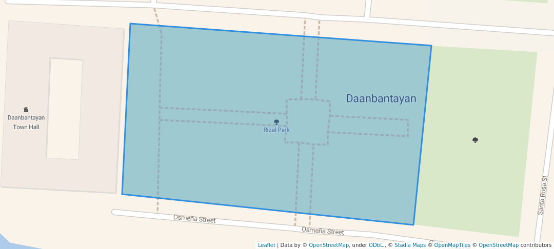 walking in Rizal Park map in Daanbantayan