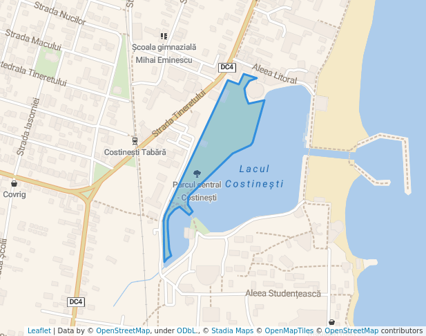 walking in Central Park Costinești map in Costinești