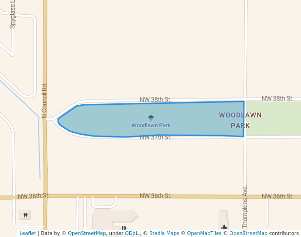 walking in Woodlawn Park map in Bethany